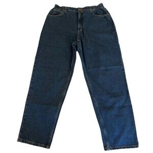 LL Bean Double L Jeans Womens 16 Petite Blue Comfort Waist Denim High Rise 32x28